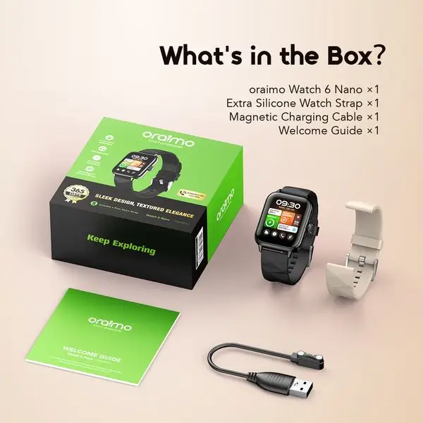 Oraimo Watch 6 Nano Black Smartwatch Price in BD, Gadget Point bd